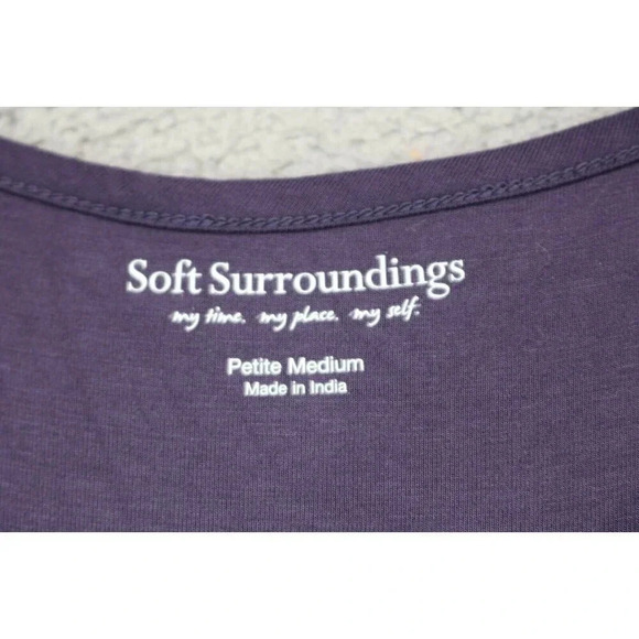Soft Surroundings Long Sleeve Maxi Dress-Medium/Petite-Pockets-Purple - Picture 3 of 10